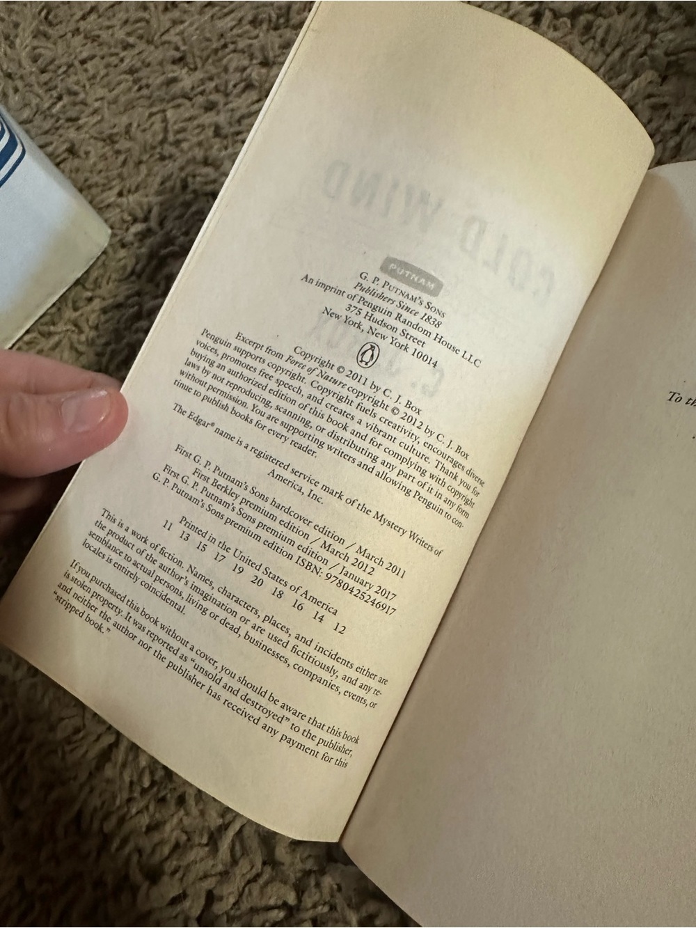 C.J. Box Cold Wind Book - Picture 7 of 7